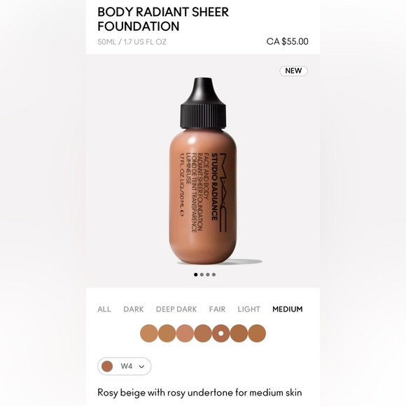 MAC Studio Face & Body Sheer Foundation in W4 - Picture 3 of 5